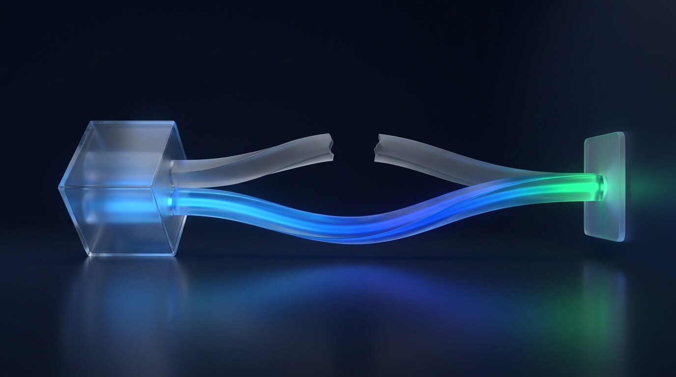 Two paths from the orchestration layer: the first breaks at a failed link, while the second carries the payment through to a successful result.