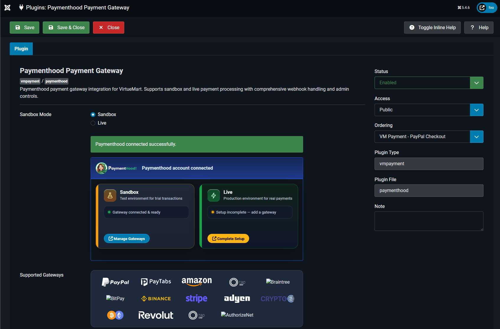 PaymentHood — Sandbox ready, Manage Gateways