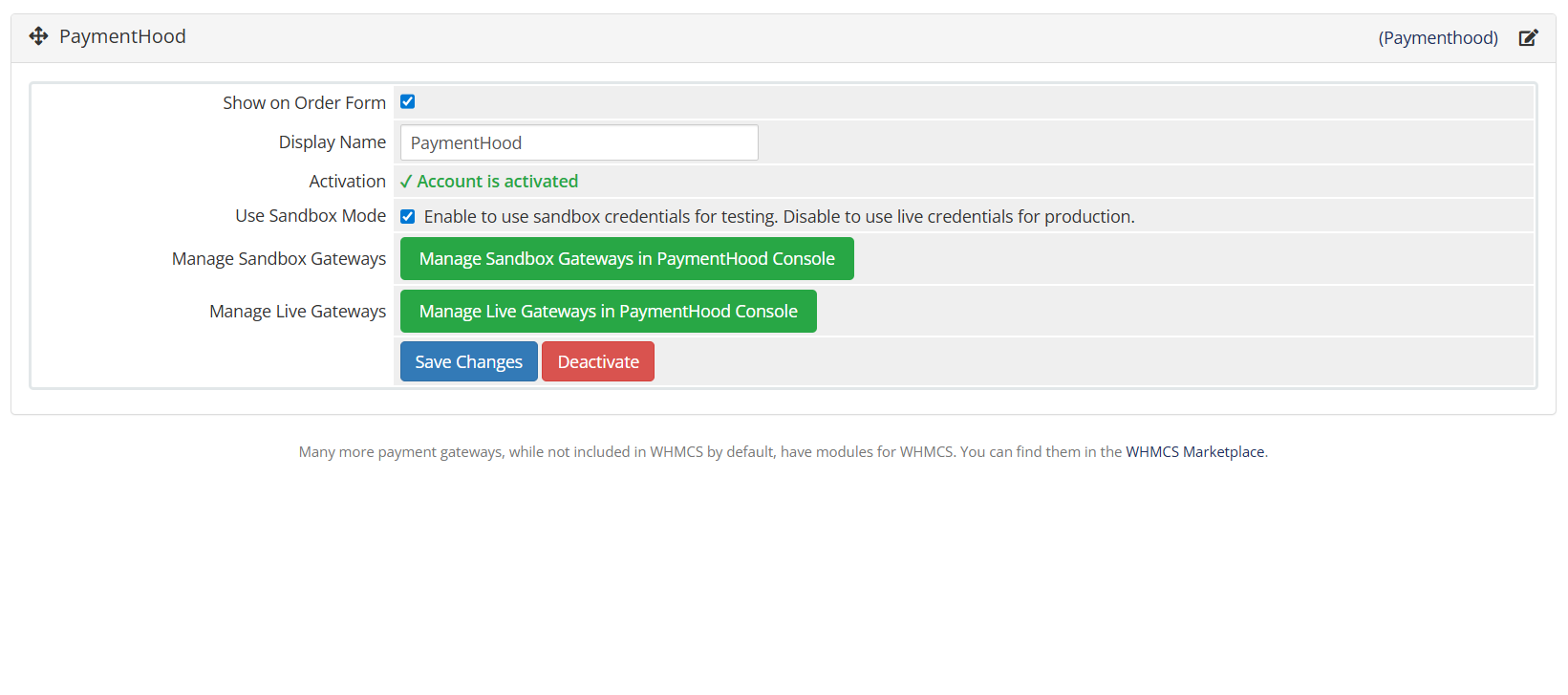 PaymentHood Gateway Activated