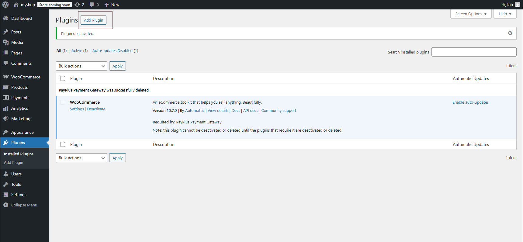 WordPress Plugins Section - Add New